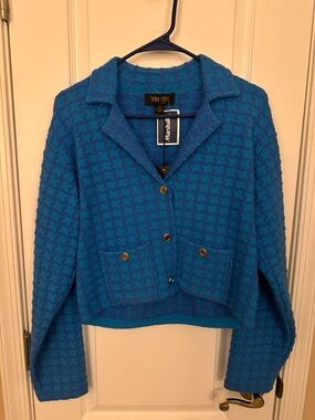 NWT| TRUTH Blue Textured Button-Front Jacket